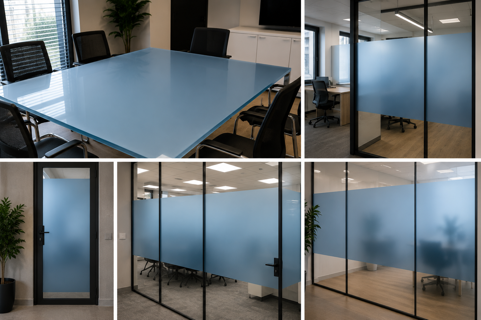 mat blue piskovana folie na sklo solar screen